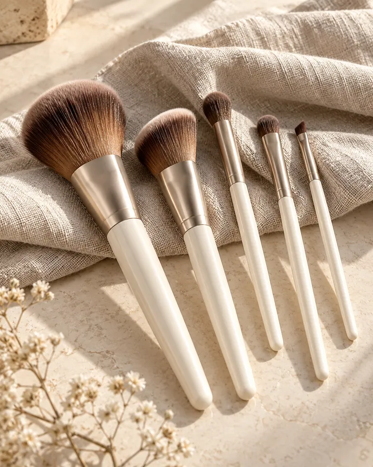 Ambiance de collection Maquillage — visuel IA de démonstration.