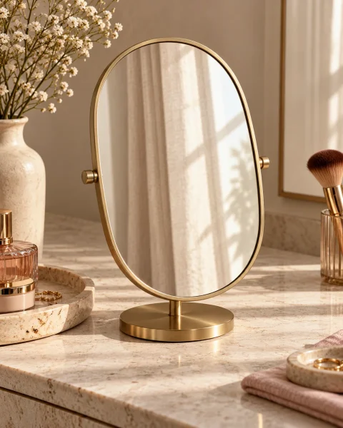Miroir Ligne : photographie générée par IA, produit fictif non contractuel.